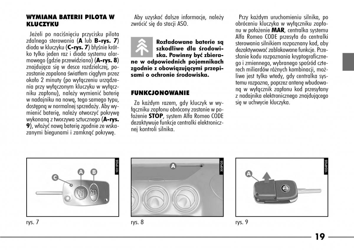 Alfa Romeo 166 instrukcja obslugi / page 20