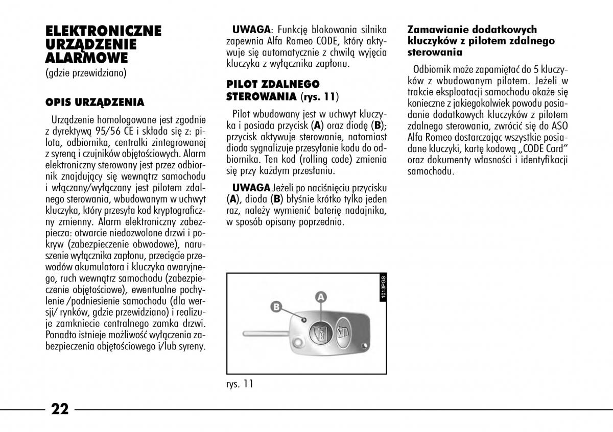Alfa Romeo 166 instrukcja obslugi / page 23