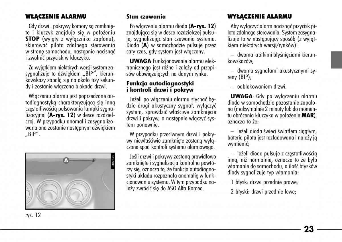 Alfa Romeo 166 instrukcja obslugi / page 24