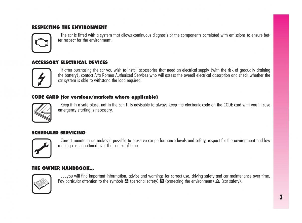 Alfa Romeo GT owners manual / page 4