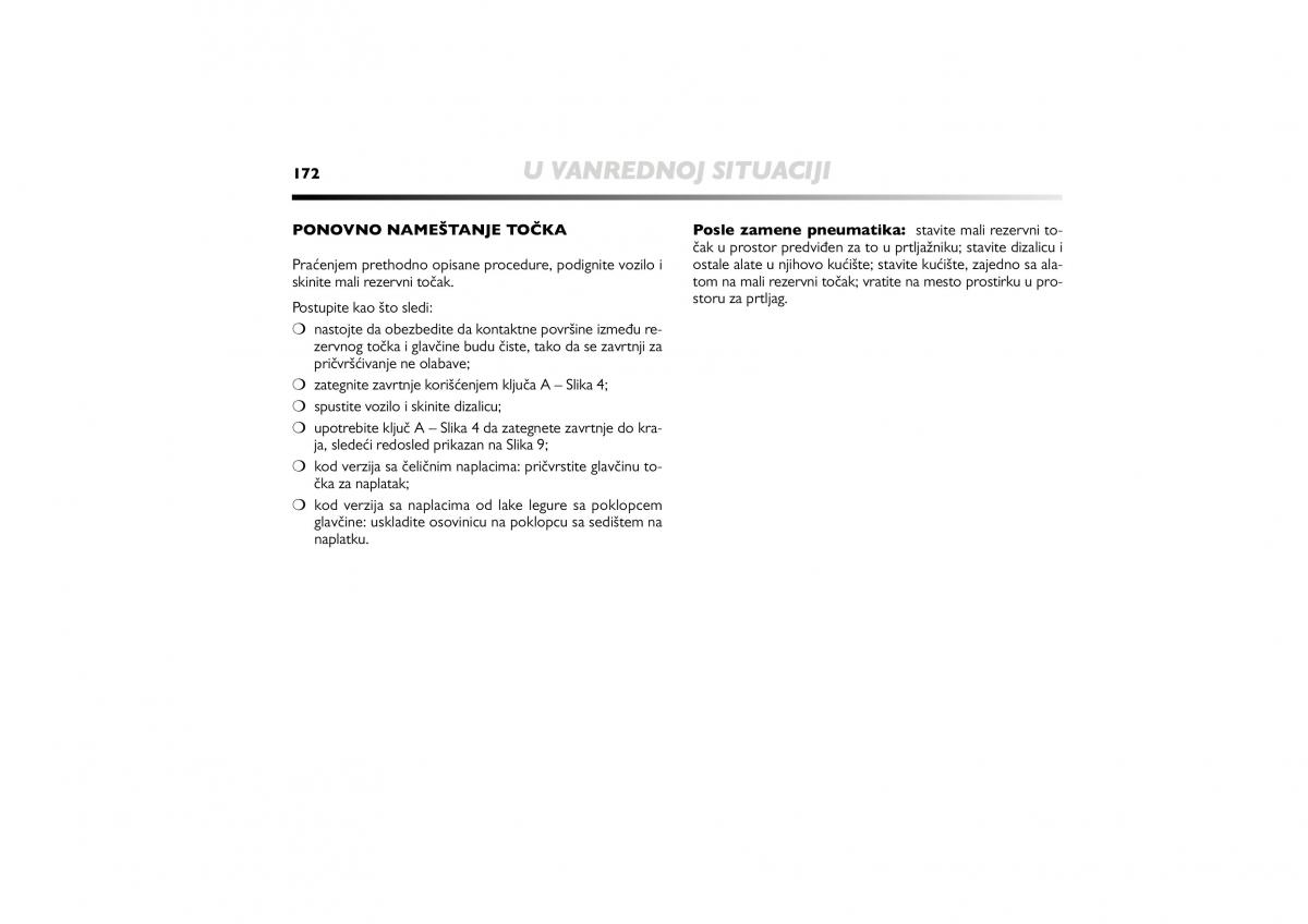 Alfa Romeo Mito vlasnicko uputstvo / page 173