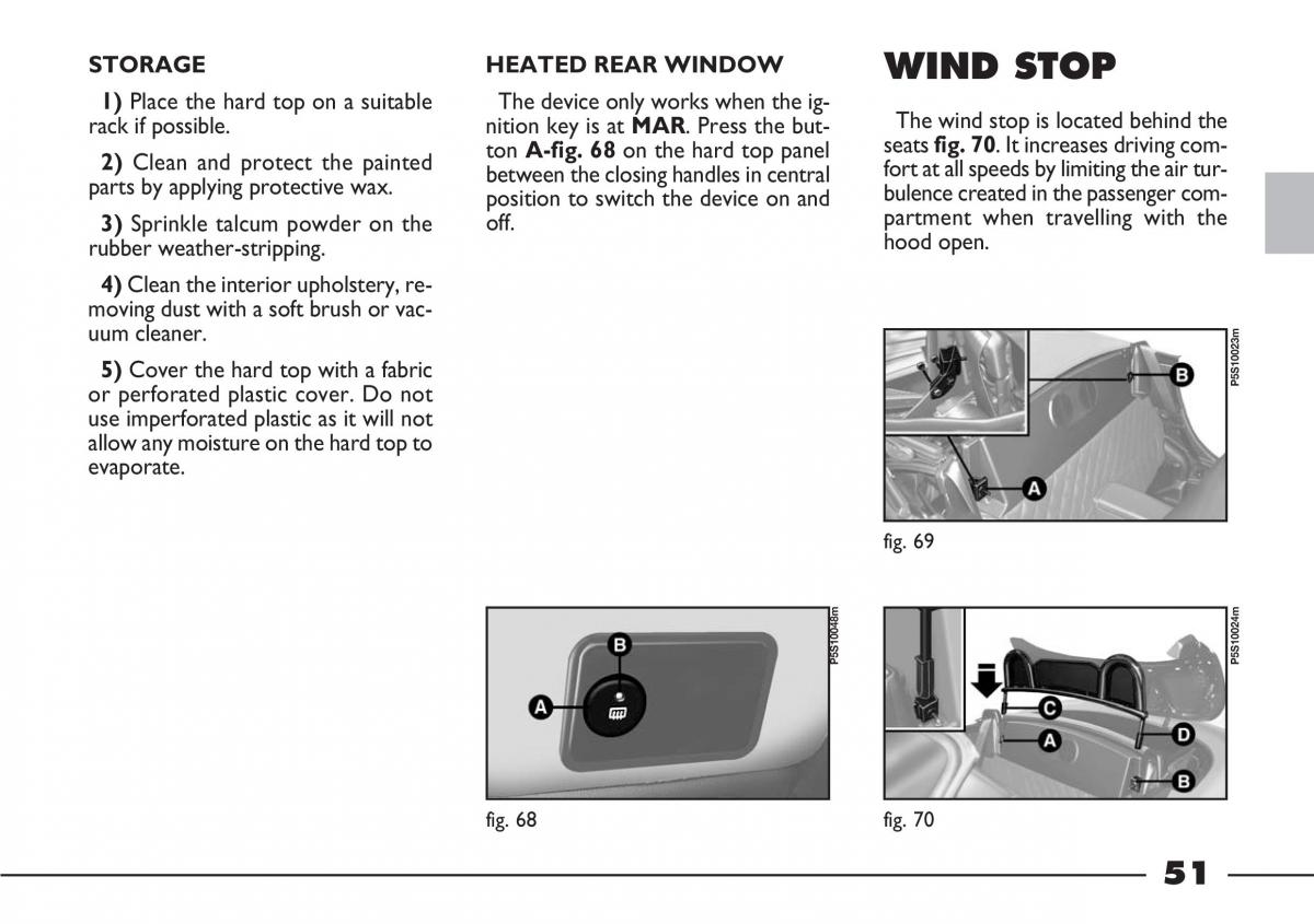 Fiat Barchetta owners manual / page 52