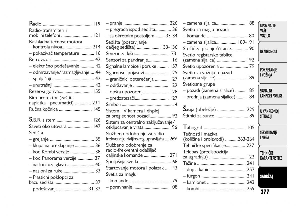 Fiat Ducato III 3 vlasnicko uputstvo / page 281