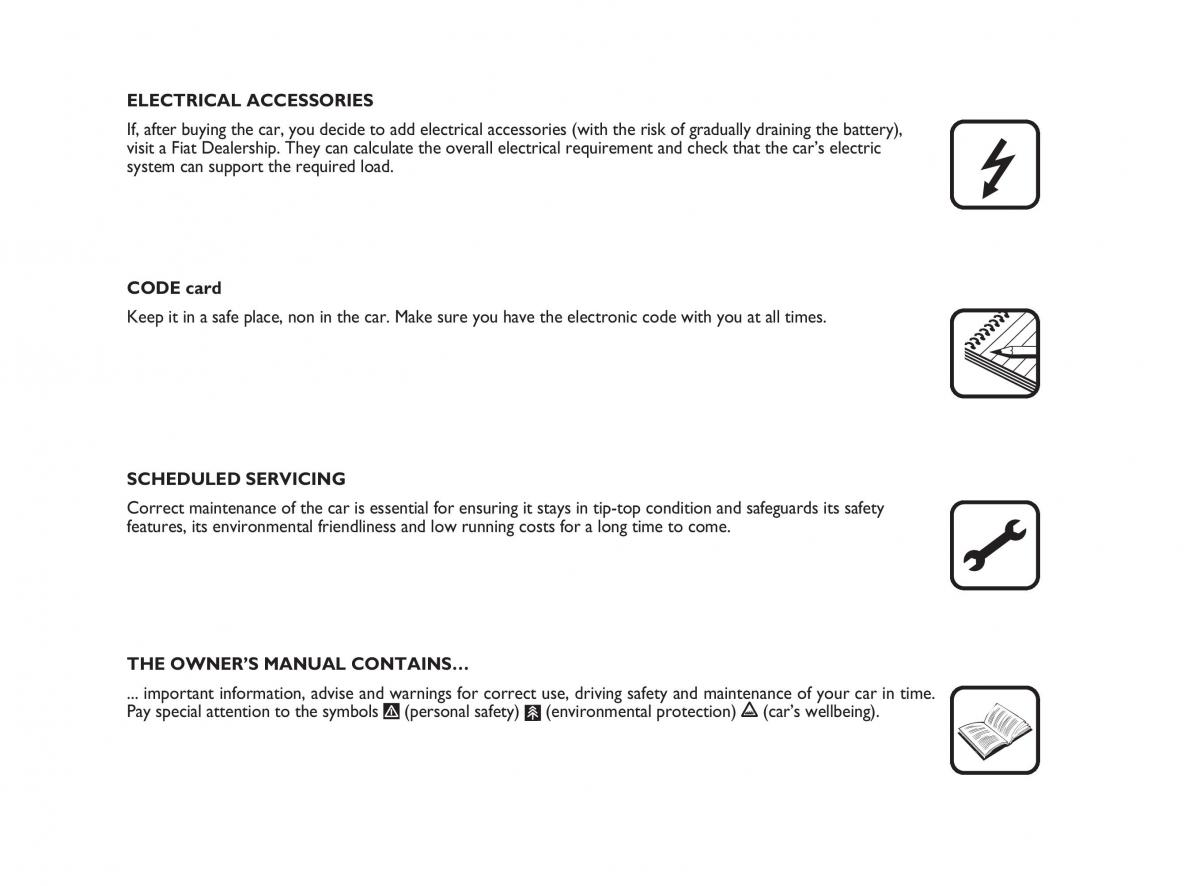 Fiat Linea owners manual / page 4