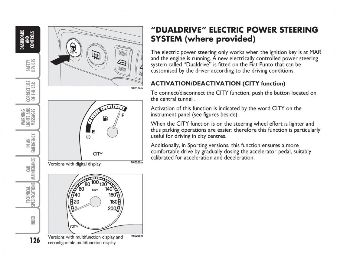 Fiat Punto II 2 owners manual / page 127