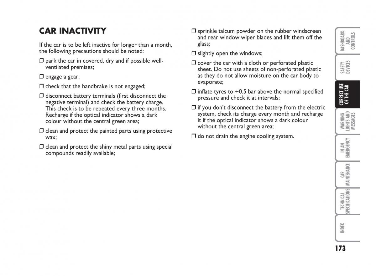 Fiat Punto II 2 owners manual / page 174