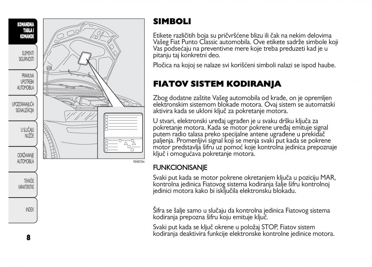 Fiat Punto II 2 vlasnicko uputstvo / page 9