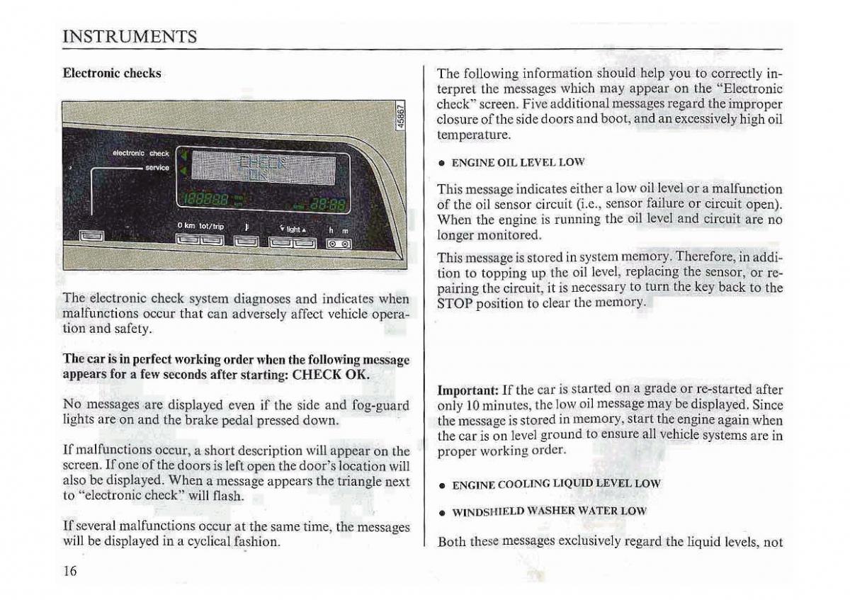 Lancia Dedra owners manual / page 19