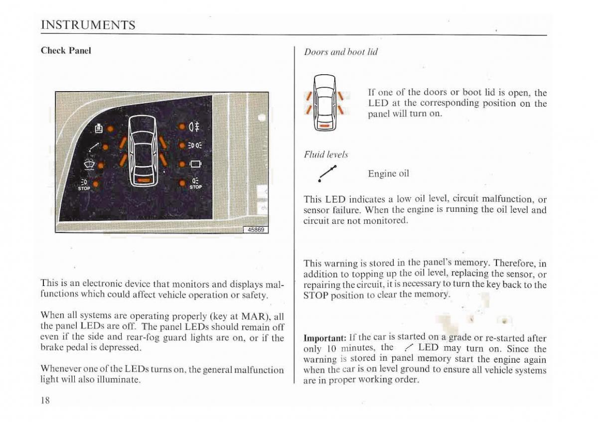 Lancia Dedra owners manual / page 21