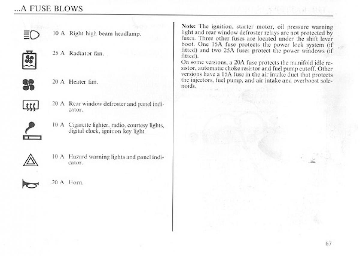 Lancia Delta I 1 owners manual / page 67