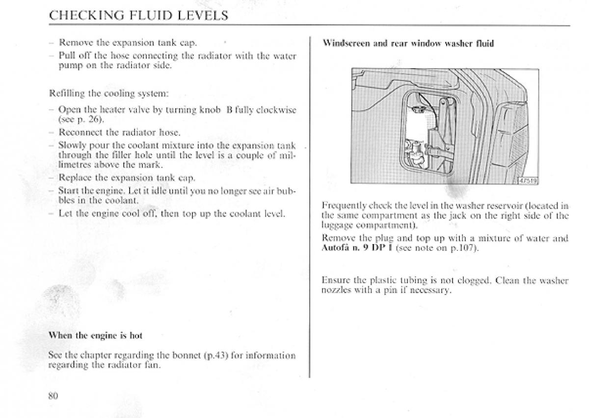 Lancia Delta I 1 owners manual / page 80
