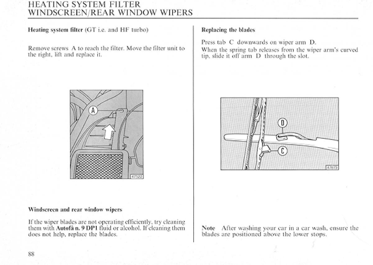 Lancia Delta I 1 owners manual / page 88