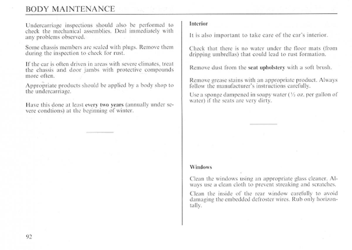 Lancia Delta I 1 owners manual / page 92