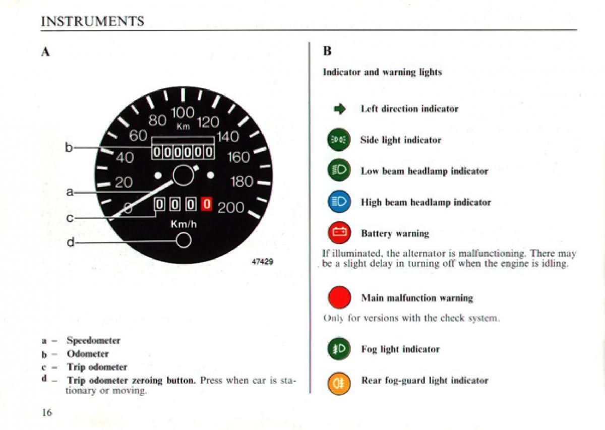 Lancia Delta I 1 owners manual / page 17