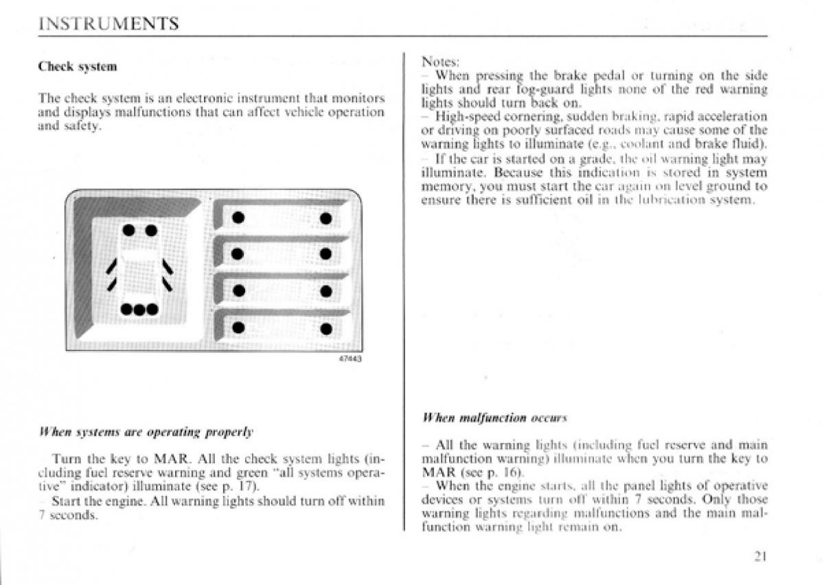 Lancia Delta I 1 owners manual / page 22