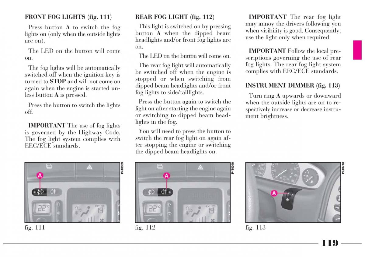  Lancia Lybra Lancia Lybra owners manual / page 120