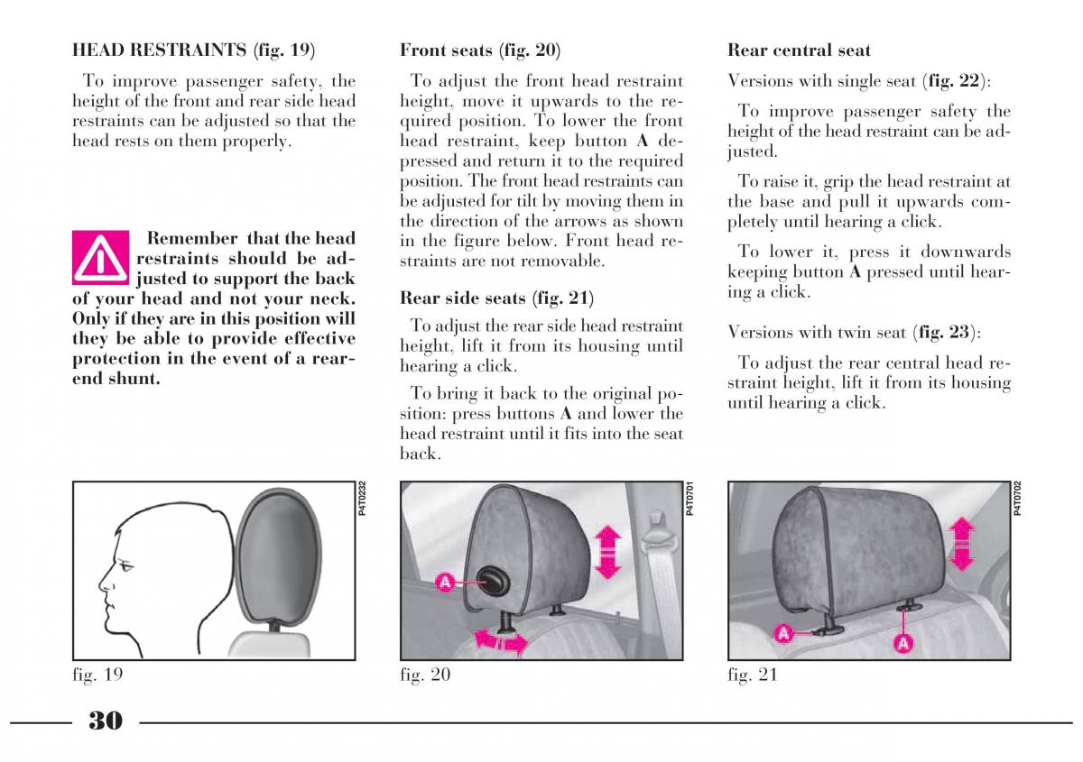 Lancia Lybra owners manual / page 31