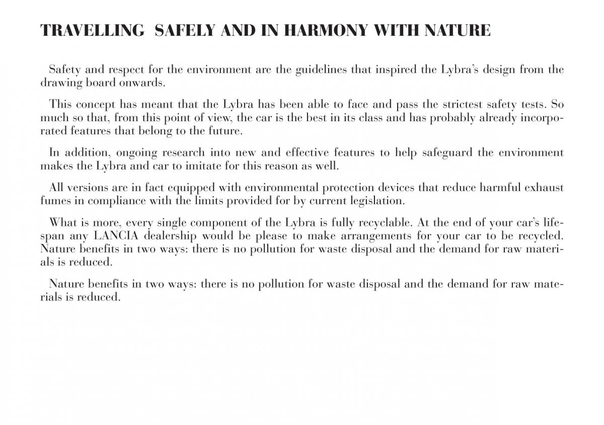  Lancia Lybra Lancia Lybra owners manual / page 5