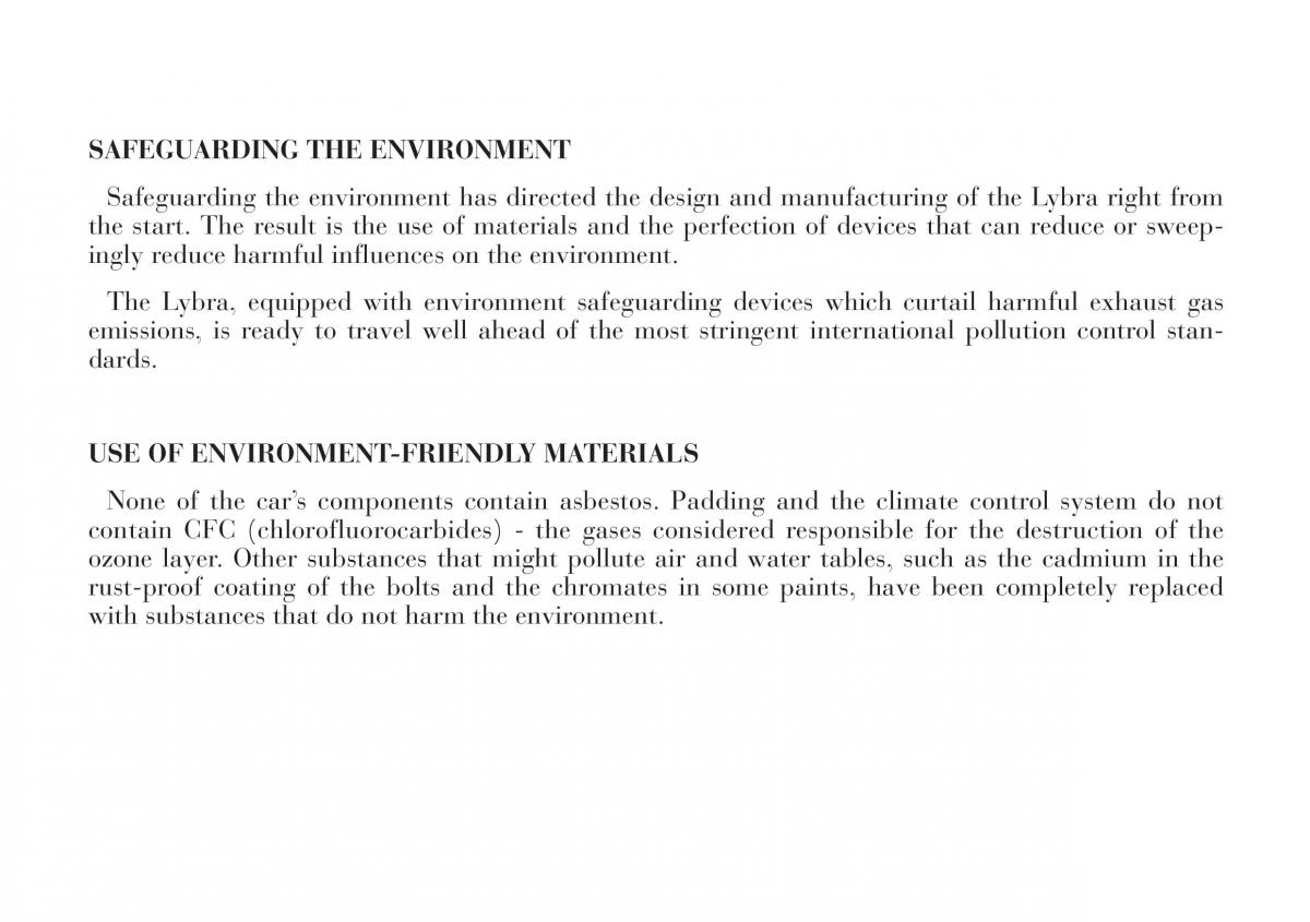 Lancia Lybra owners manual / page 6