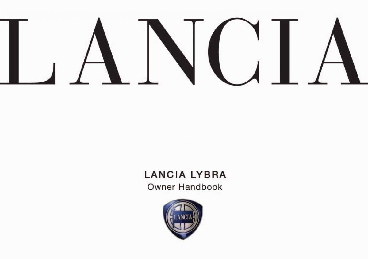 manual  Lancia Lybra owners manual / page 1