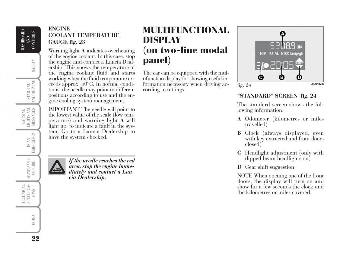 Lancia Musa owners manual / page 23