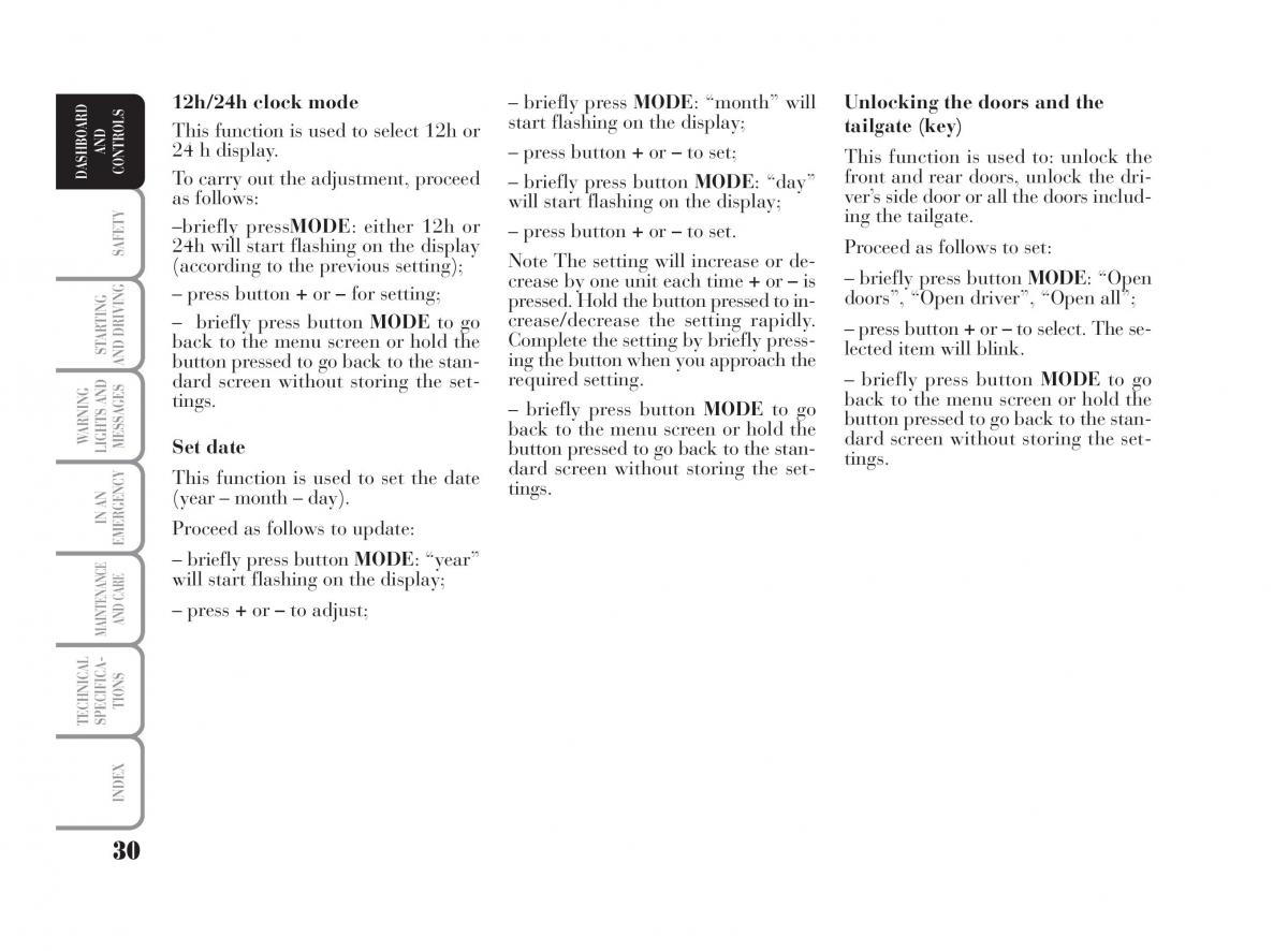 Lancia Musa owners manual / page 31