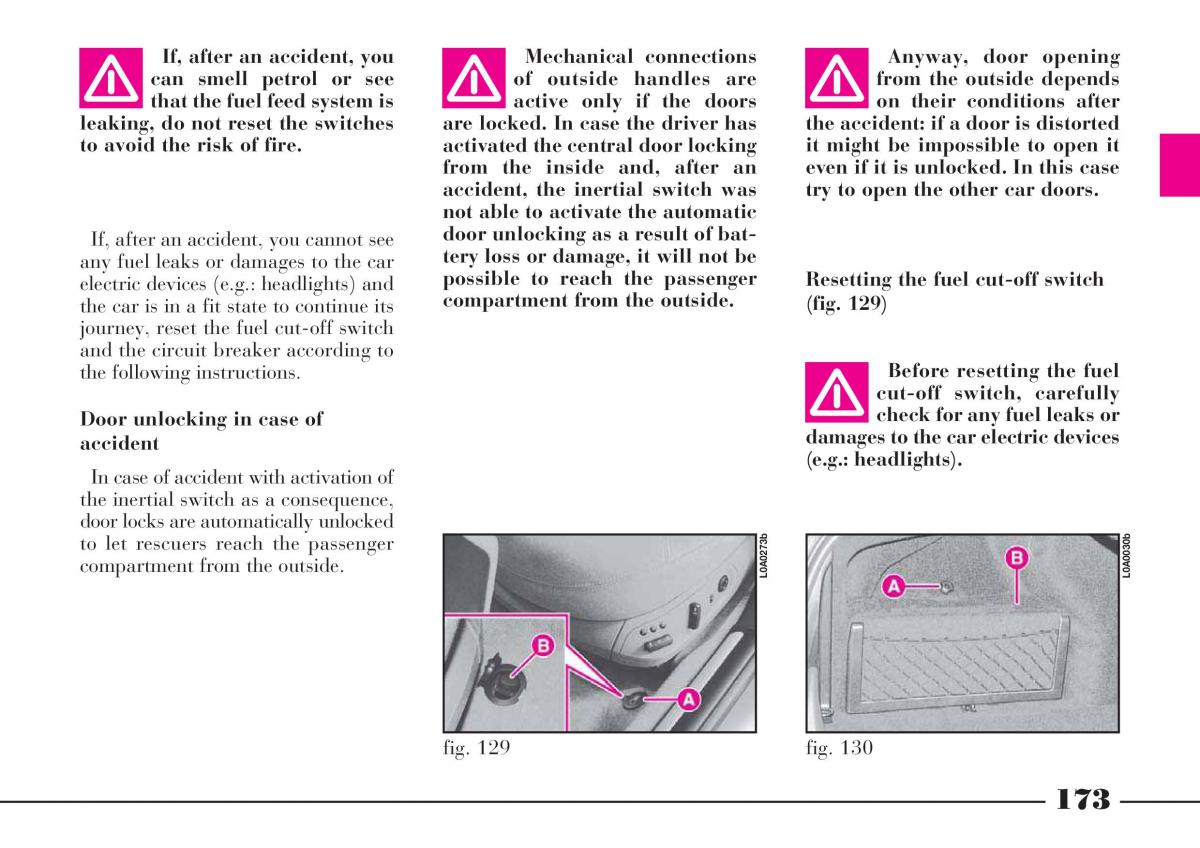 instrukcja obsługi Lancia Thesis Lancia Thesis owners manual / page 174