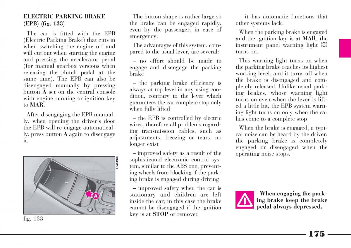 instrukcja obsługi Lancia Thesis Lancia Thesis owners manual / page 176