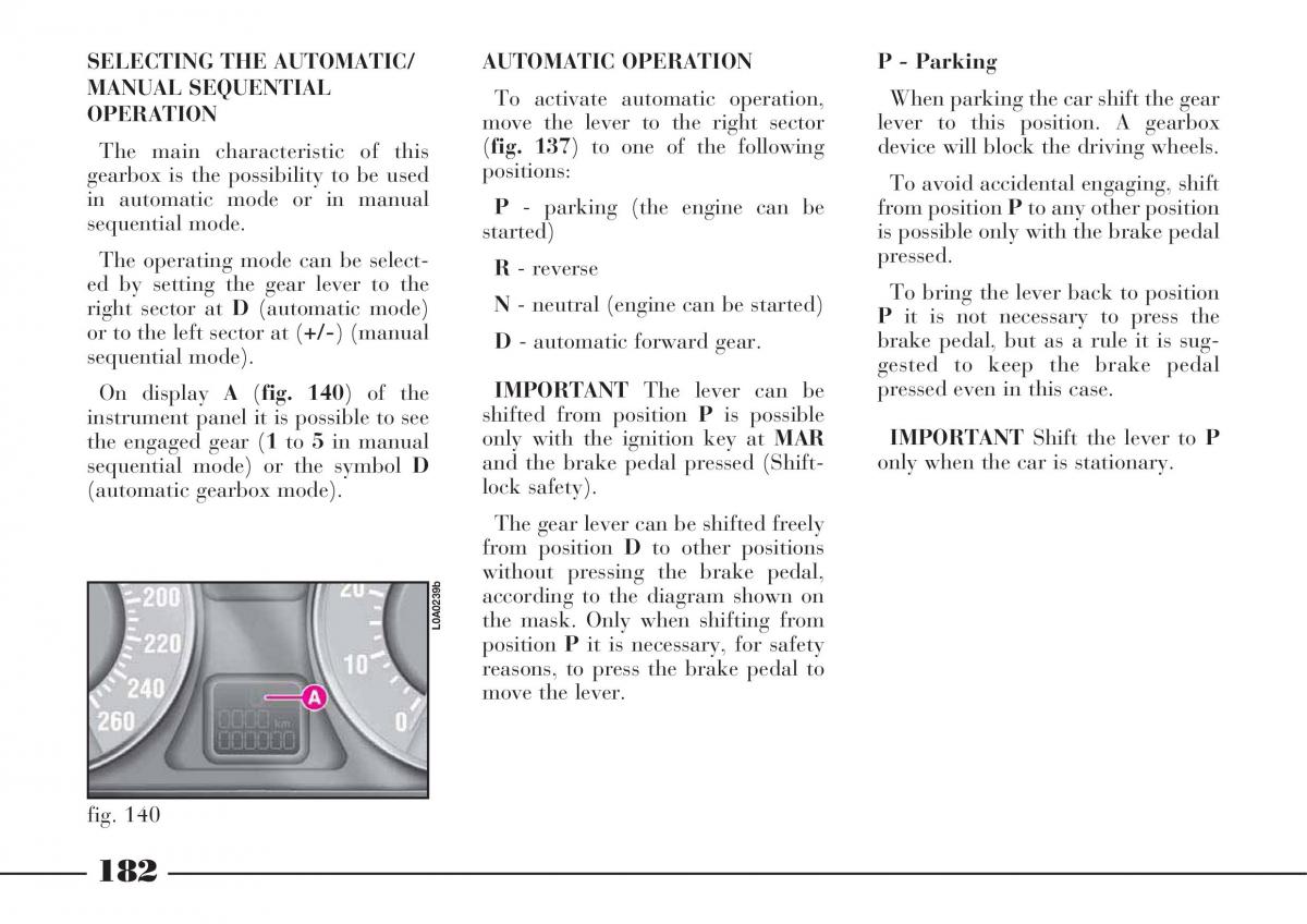 instrukcja obsługi Lancia Thesis Lancia Thesis owners manual / page 183