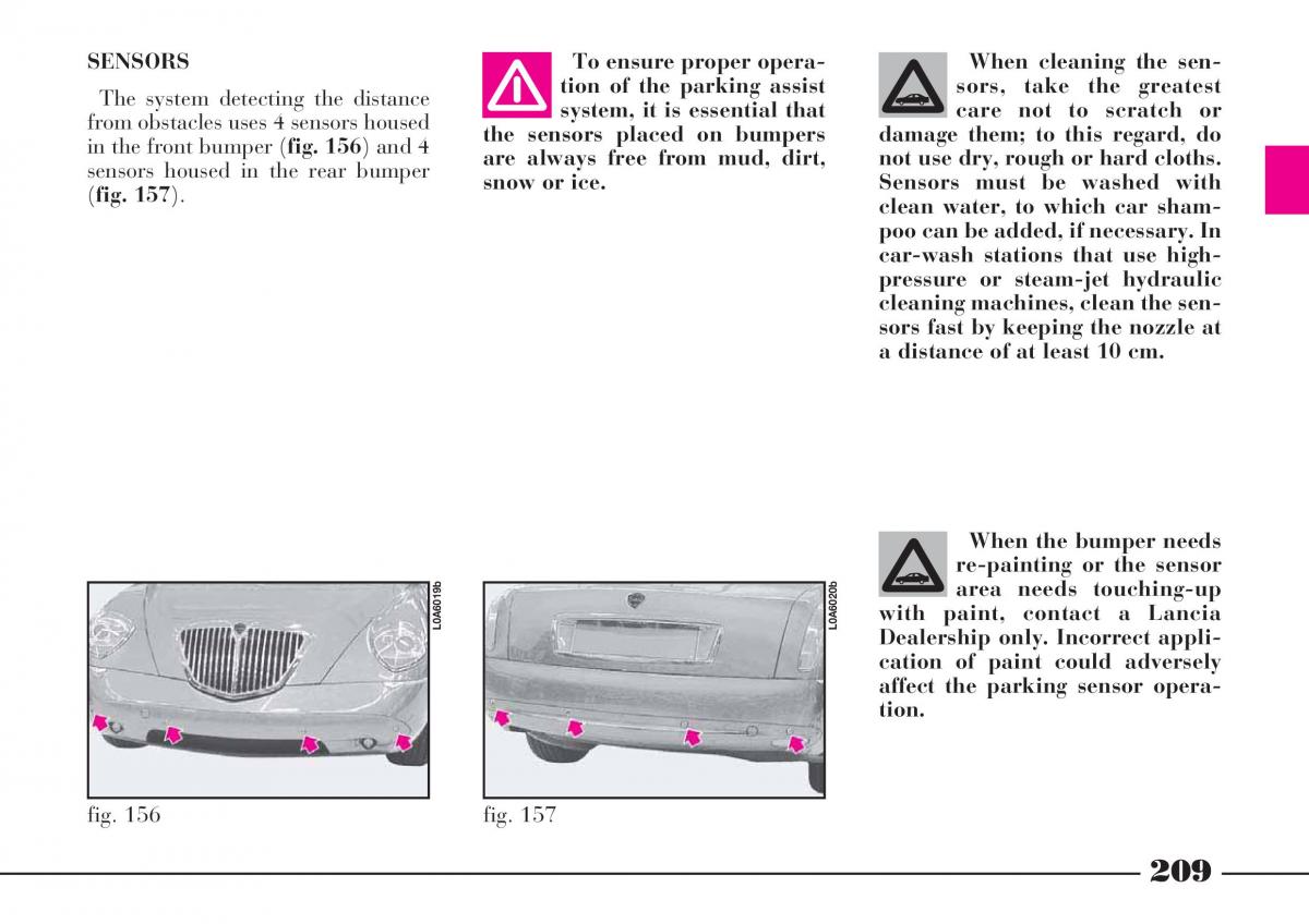 instrukcja obsługi Lancia Thesis Lancia Thesis owners manual / page 210