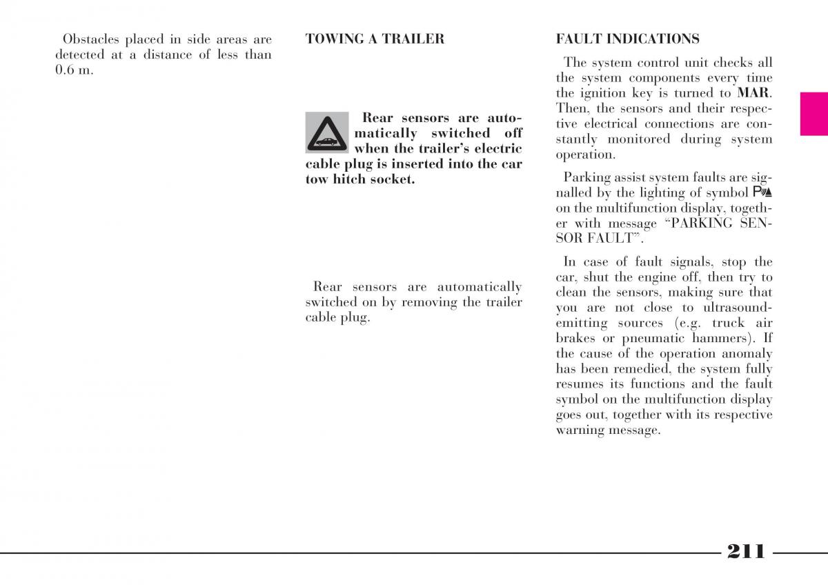 instrukcja obsługi Lancia Thesis Lancia Thesis owners manual / page 212