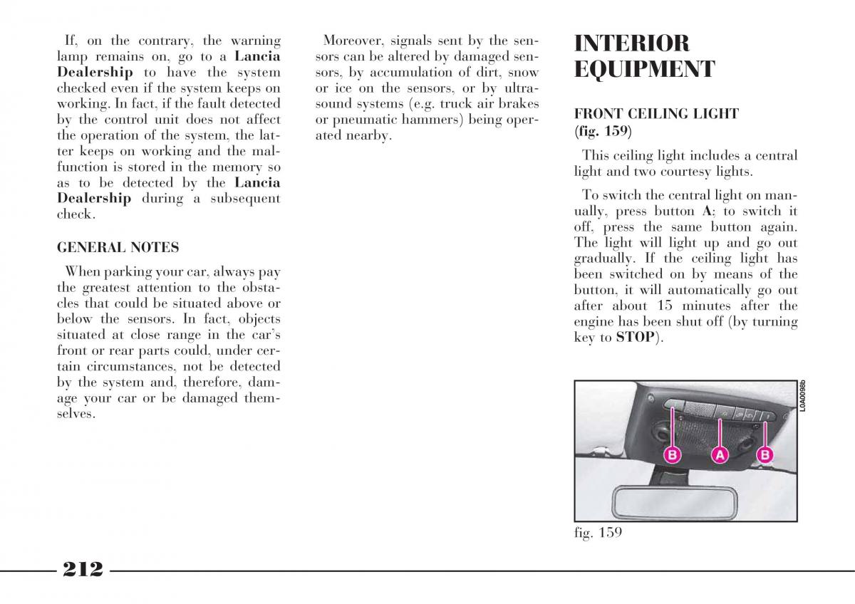 instrukcja obsługi Lancia Thesis Lancia Thesis owners manual / page 213