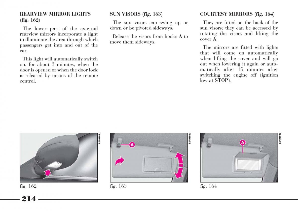 instrukcja obsługi Lancia Thesis Lancia Thesis owners manual / page 215