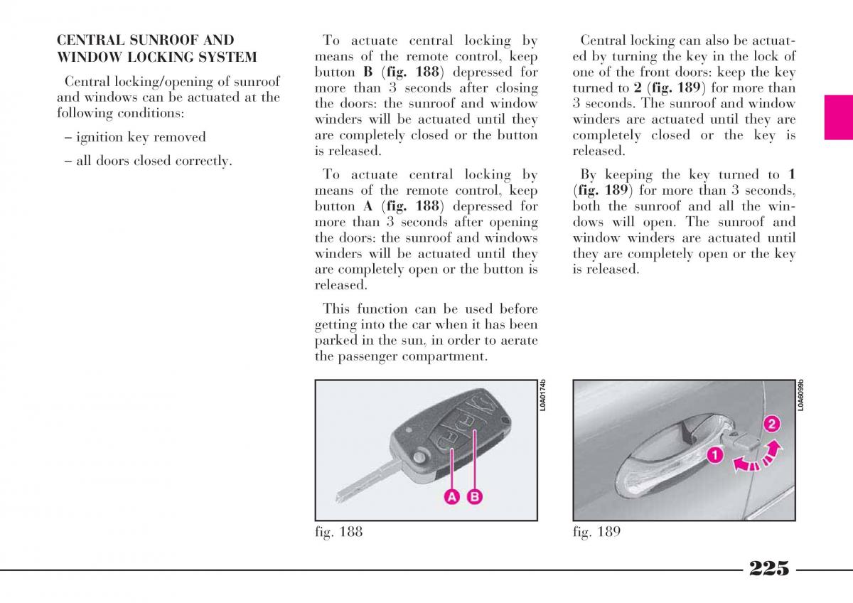 instrukcja obsługi Lancia Thesis Lancia Thesis owners manual / page 226