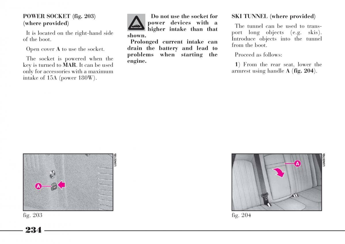 instrukcja obsługi Lancia Thesis Lancia Thesis owners manual / page 235