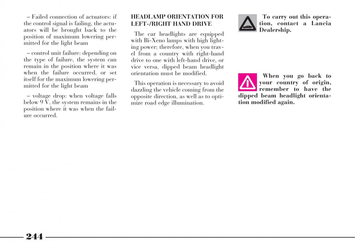 instrukcja obsługi Lancia Thesis Lancia Thesis owners manual / page 245