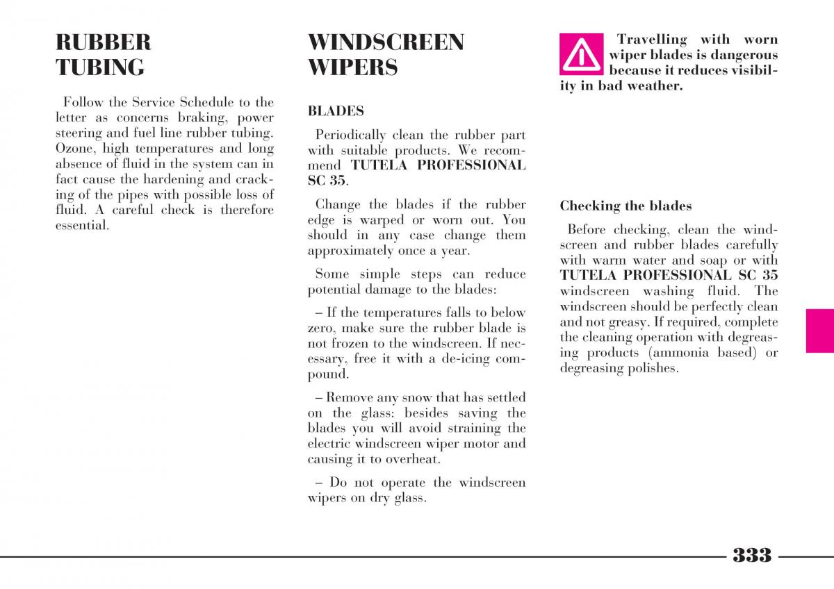 Lancia Thesis owners manual / page 334