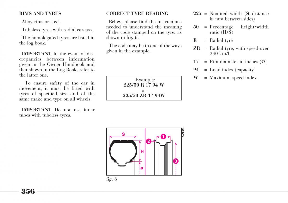 instrukcja obsługi Lancia Thesis Lancia Thesis owners manual / page 357