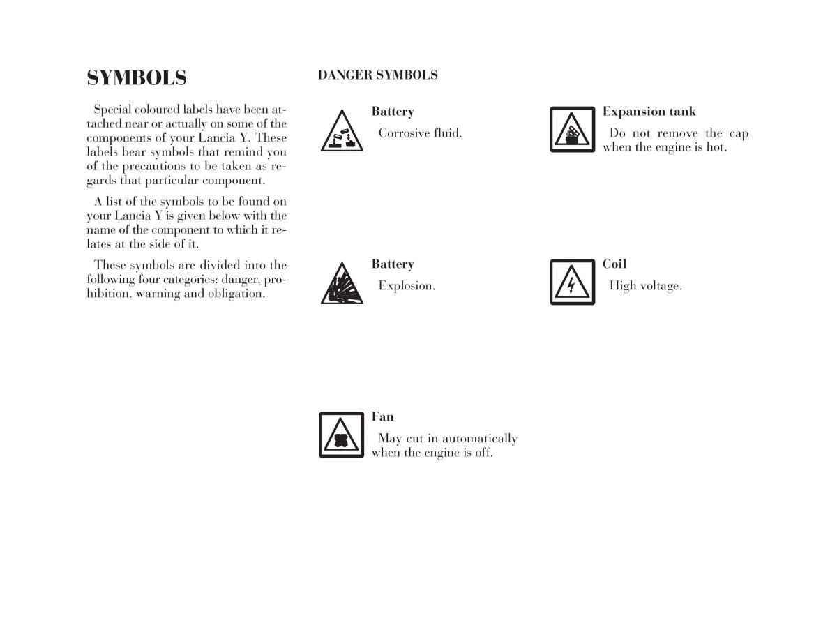 manual  Lancia Y owners manual / page 9