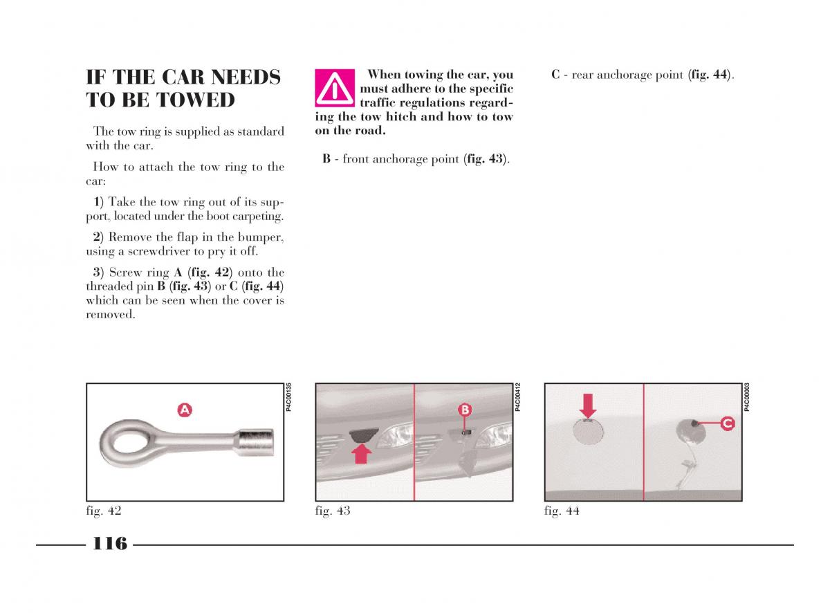 Lancia Y owners manual / page 119