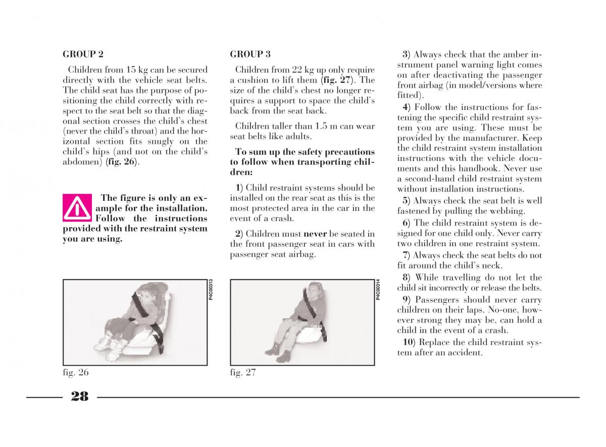 Lancia Y owners manual / page 31