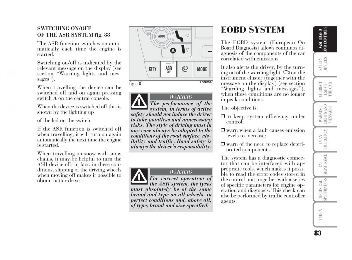 Lancia Ypsilon owners manual / page 84