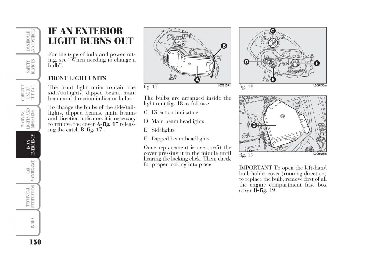 Lancia Ypsilon owners manual / page 151