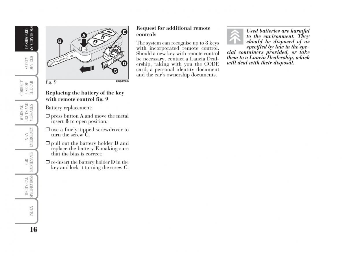 manual  Lancia Ypsilon owners manual / page 17