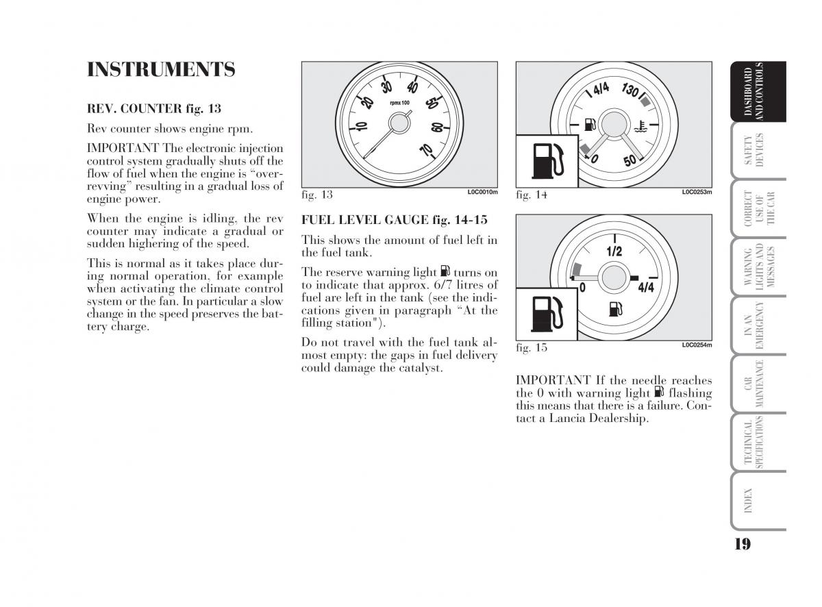 manual  Lancia Ypsilon owners manual / page 20
