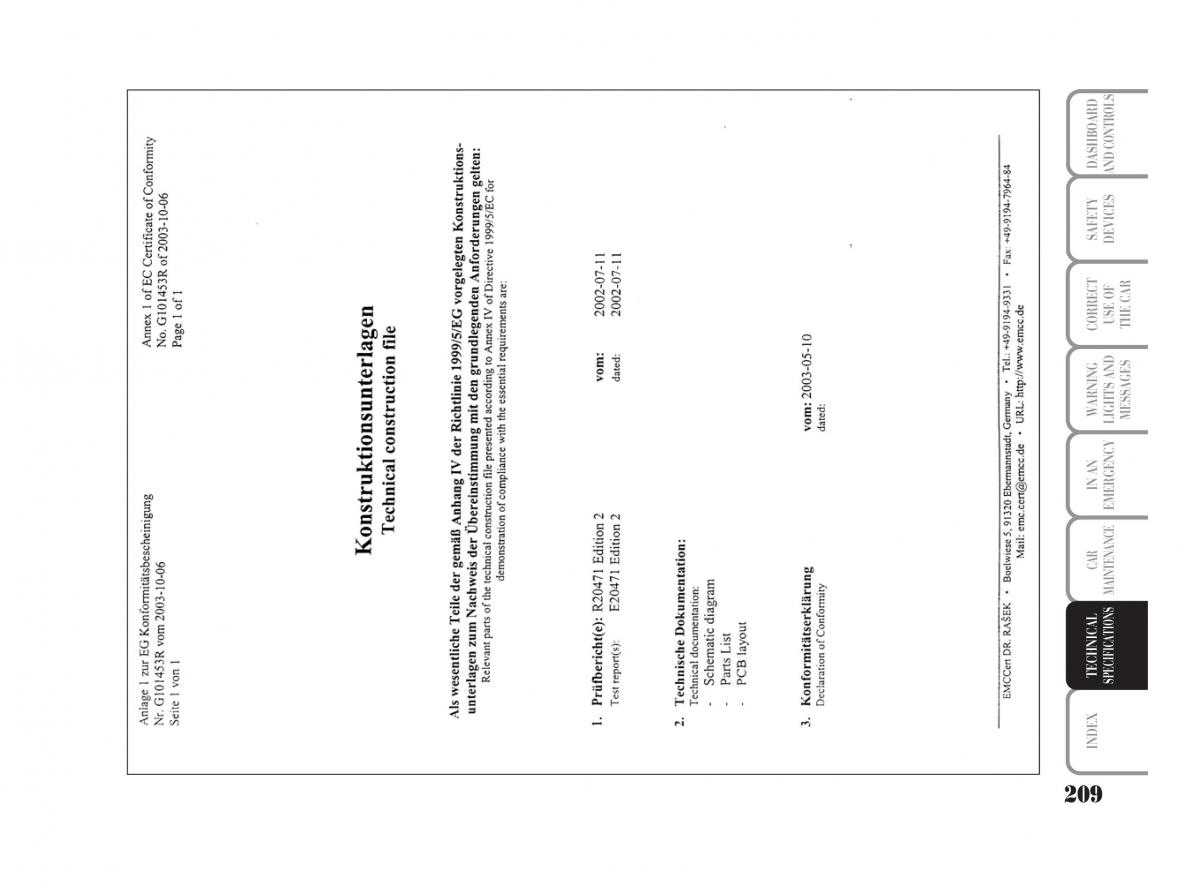 manual  Lancia Ypsilon owners manual / page 210