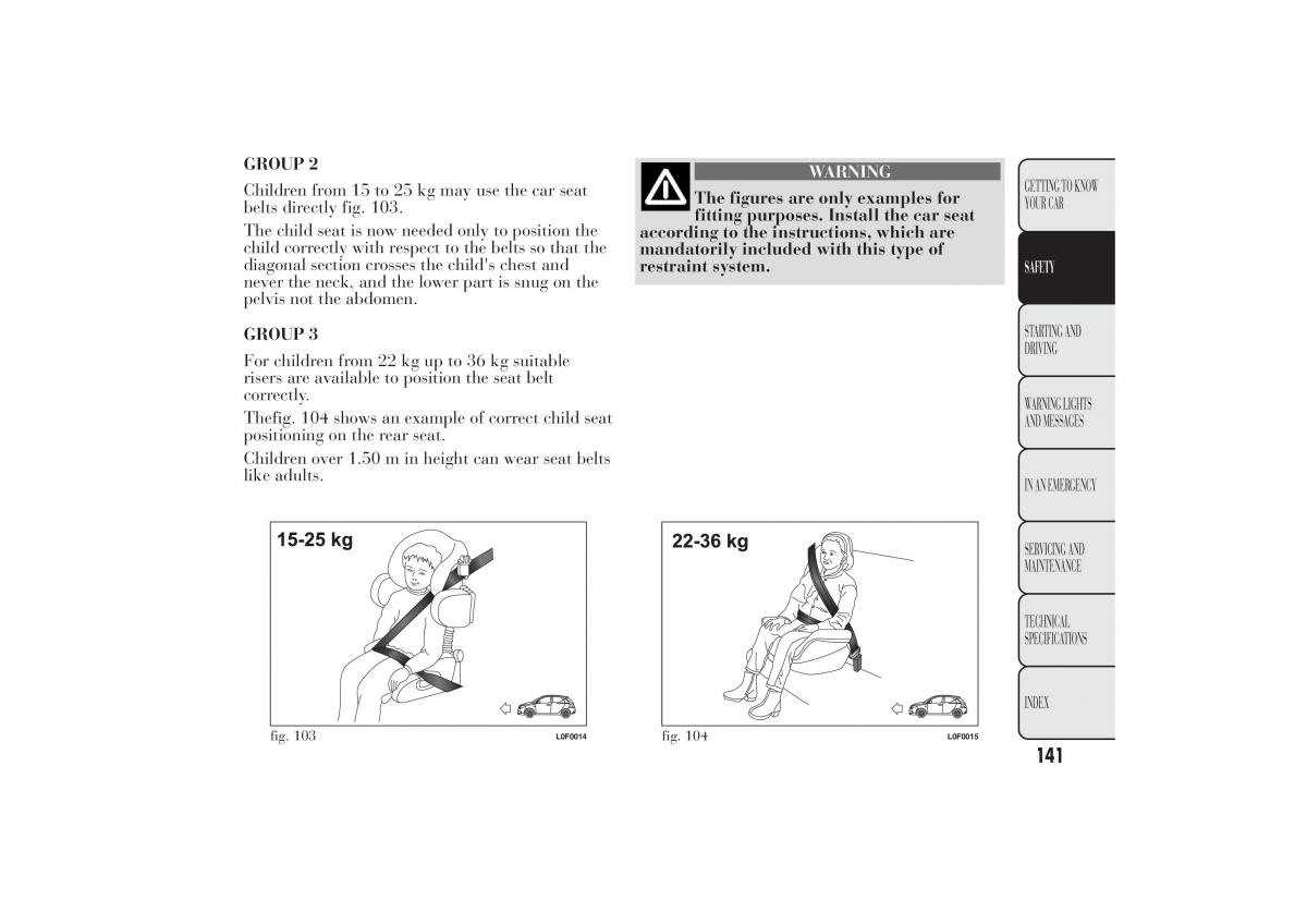 Lancia Ypsilon II 2 owners manual / page 145
