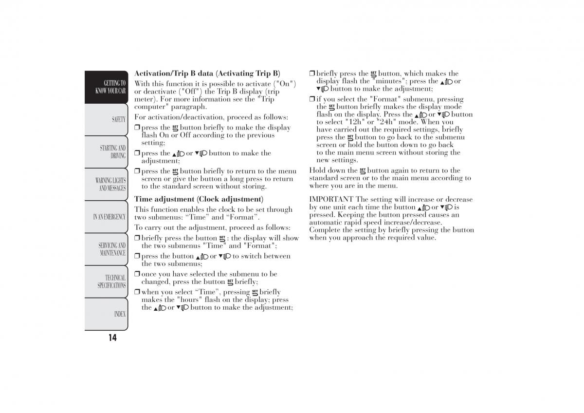 Lancia Ypsilon II 2 owners manual / page 18