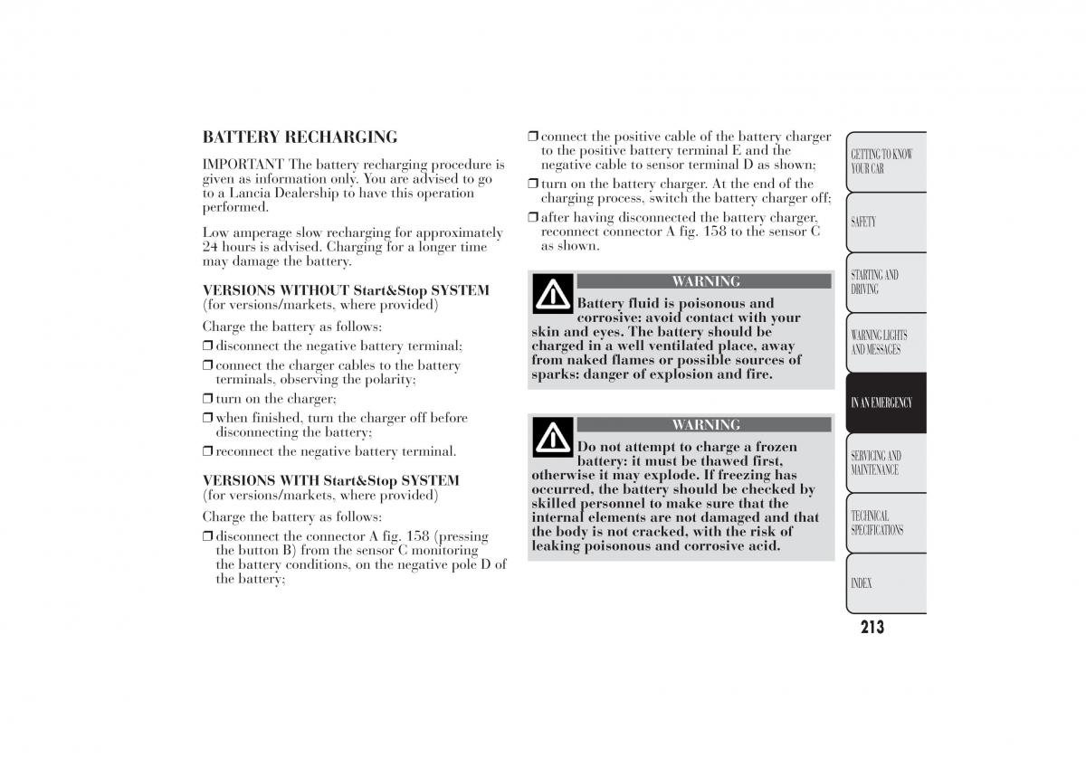 Lancia Ypsilon II 2 owners manual / page 217