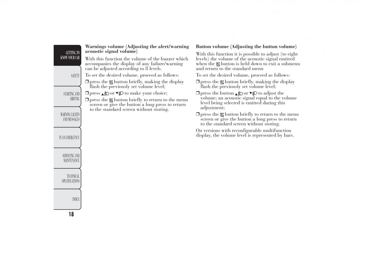 Lancia Ypsilon II 2 owners manual / page 22